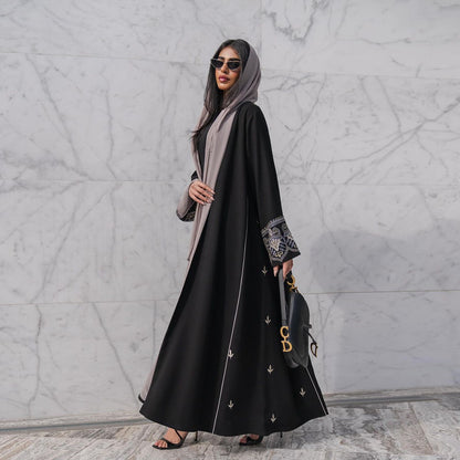 Fashion Embroidery Abaya Black Robe
