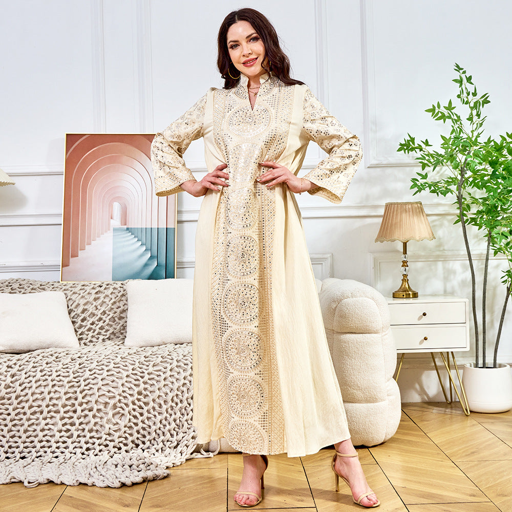 Women's V-neck Ethnic Dress