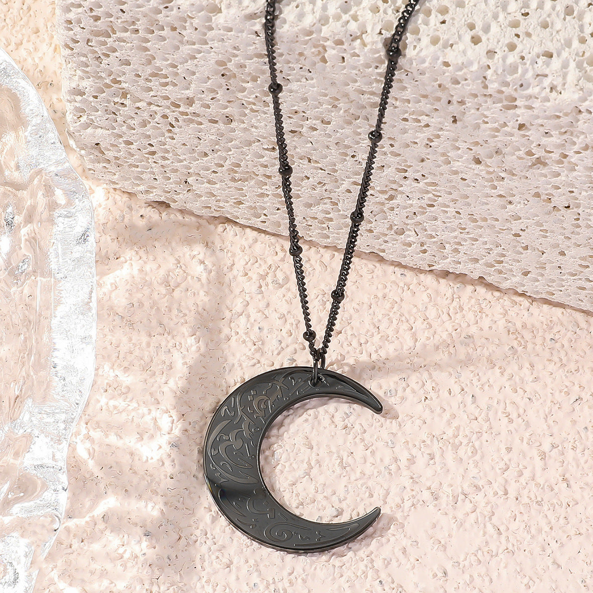 Personalized Hipster Short Simple Arabic Moon Necklace