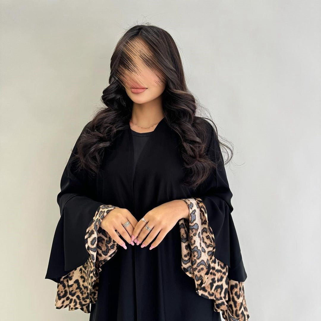 Trendy Wide Sleeve Open Abaya Dress