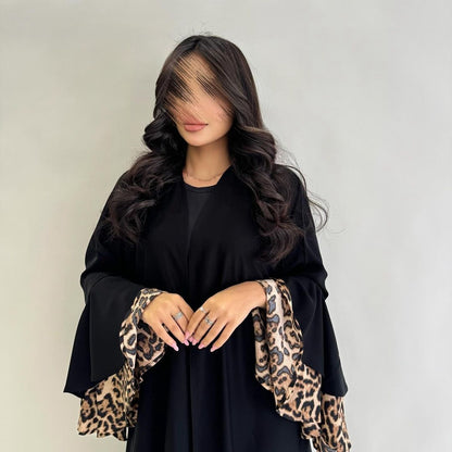 Trendy Wide Sleeve Open Abaya Dress