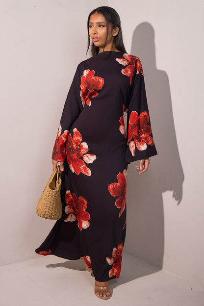Women's Belted Printed Dress