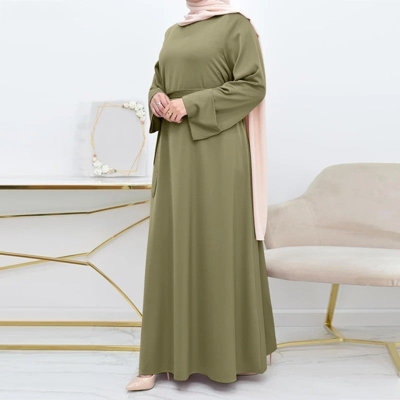 Satin Trim Arab Occasion Maxi Abaya