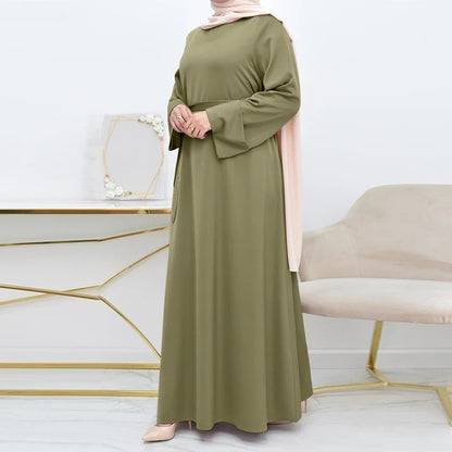 Satin Trim Arab Occasion Maxi Abaya