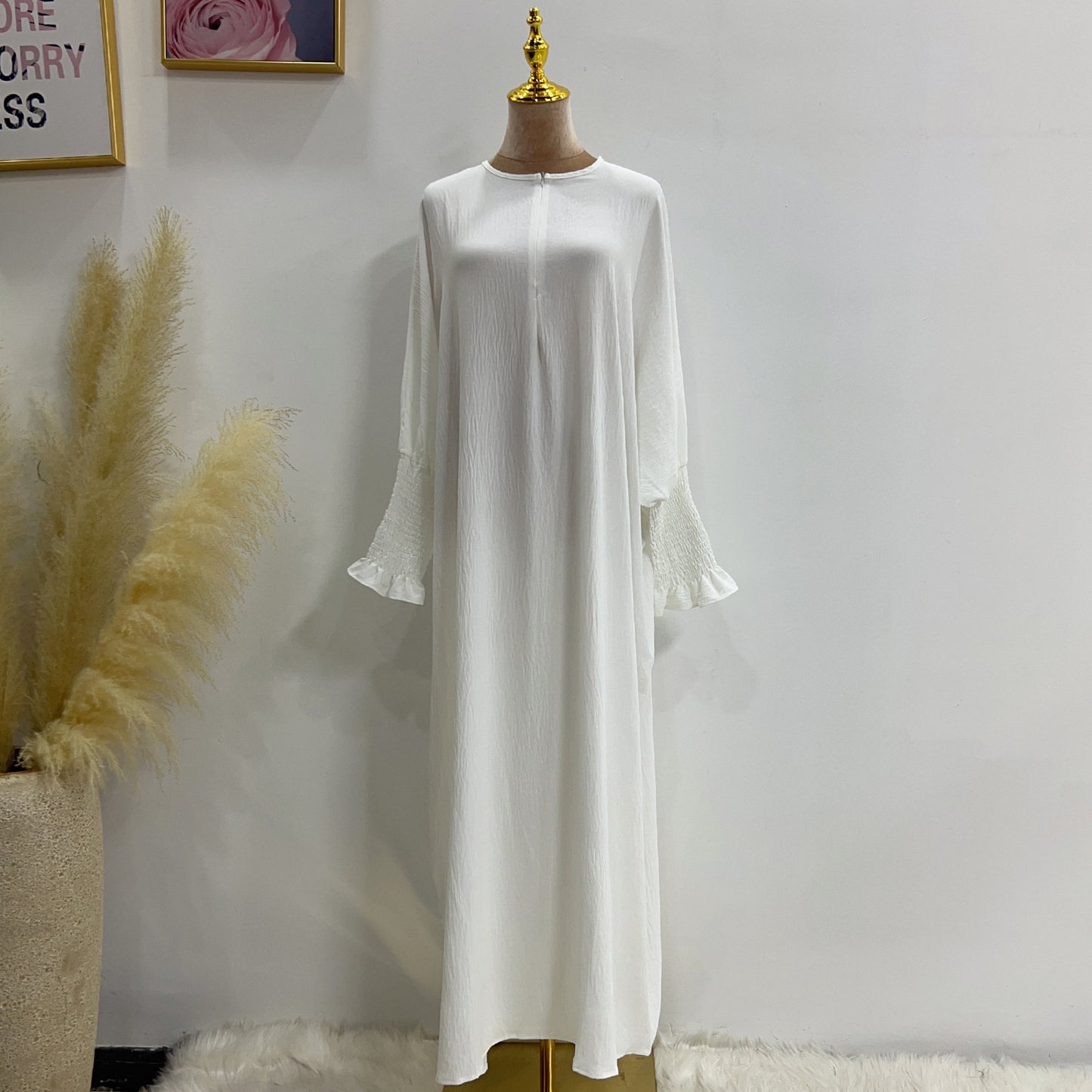 Plain Long Sleeve Bat Prayer Dress