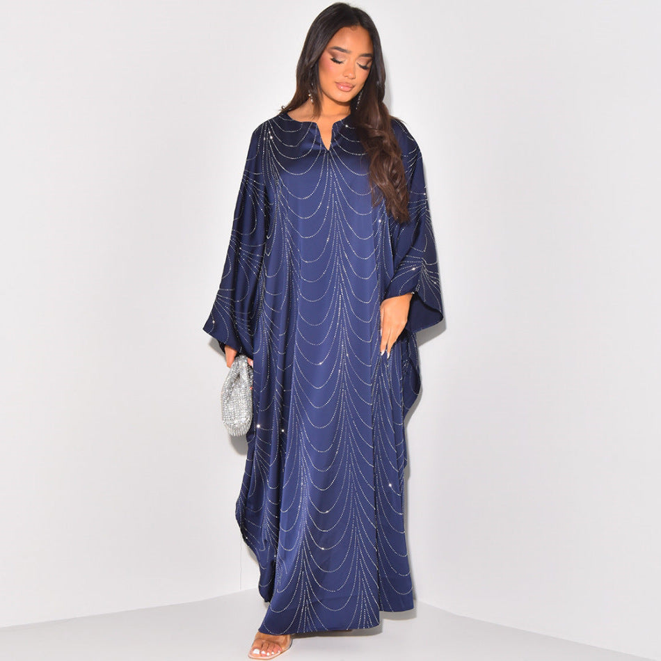 Women's Loose Hot Diamond Abaya Dress