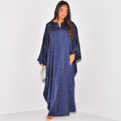 Women's Loose Hot Diamond Abaya Dress