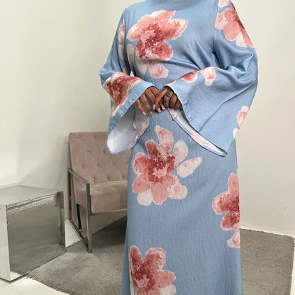 Women's Belted Printed Dress