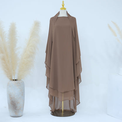 Solid Color Double Chiffon Swing Hijab