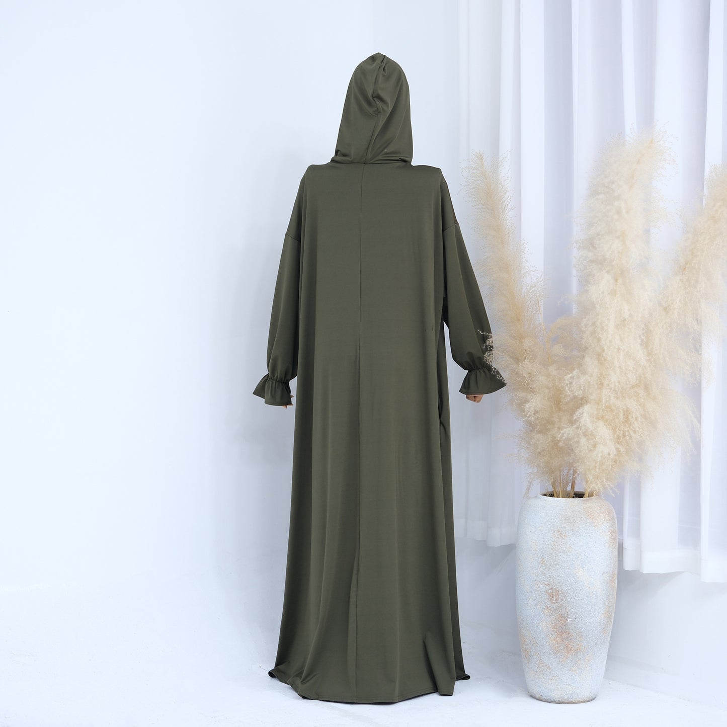Women's Solid Color Hooded Casual Dress