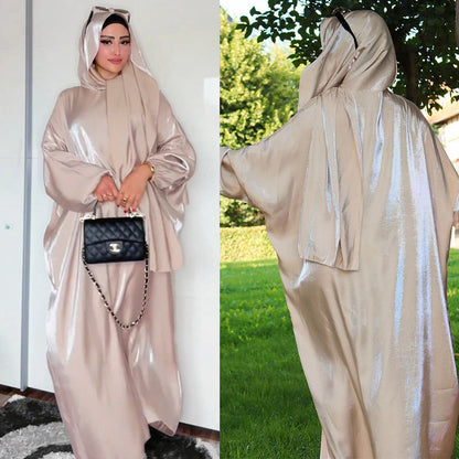 Women's Glittering Abaya Robe (with Hijab)