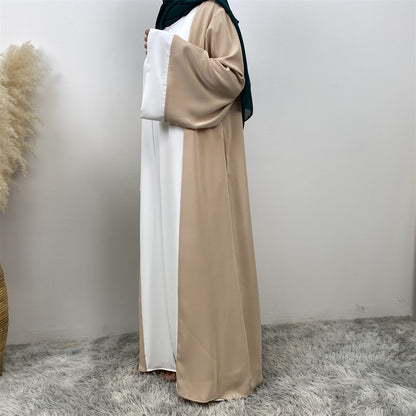 Modest Cardigan Patchwork Fake Two-piece Dress