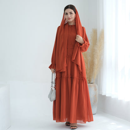 Women's Solid Color Maxi Abaya Dress