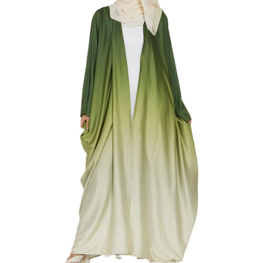 Elegant Cardigan Tie-dye Gradient Dress
