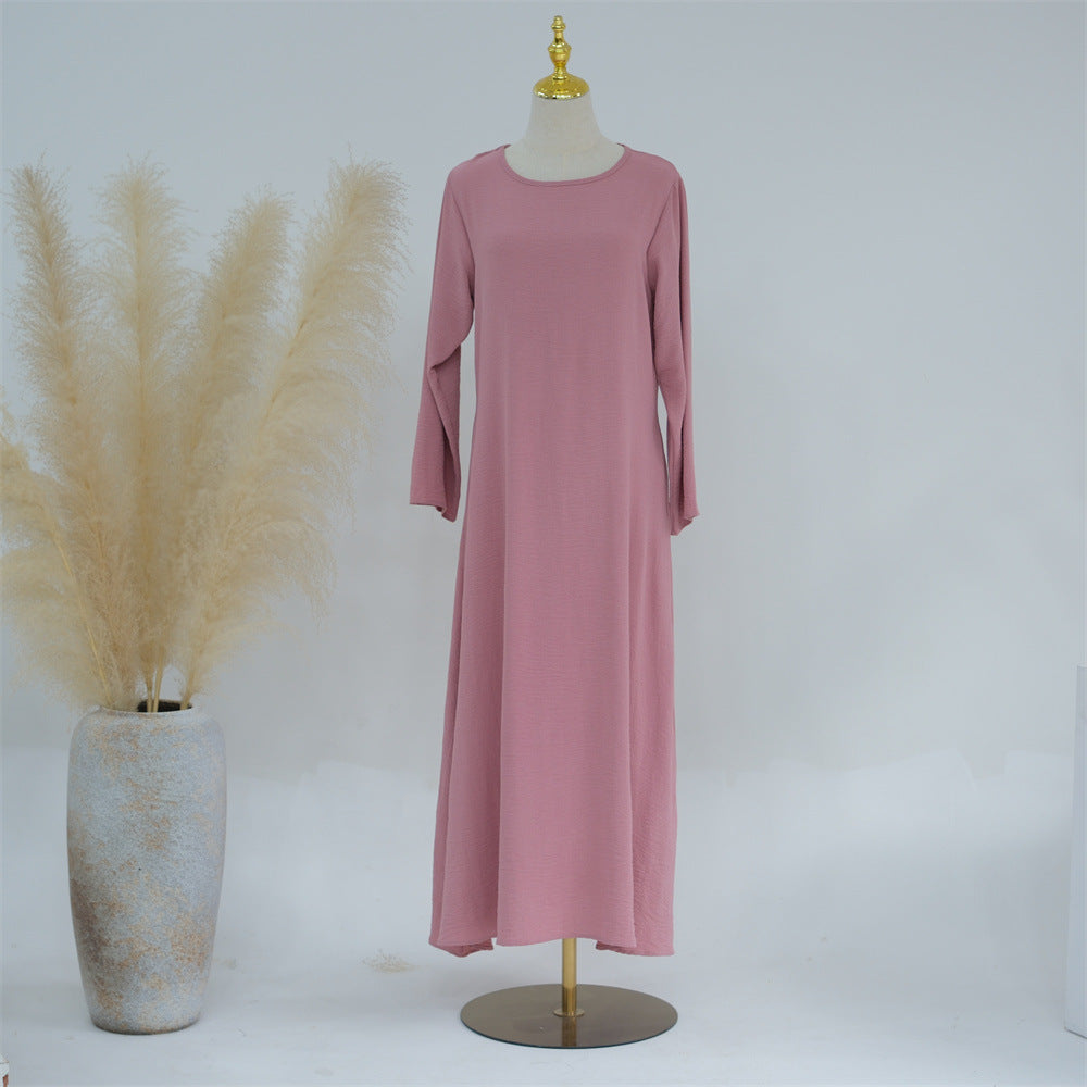 Women's Solid Color Puff Sleeve Robe