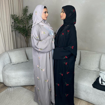 Middle Eastern Women's Floral Embroidered Abaya