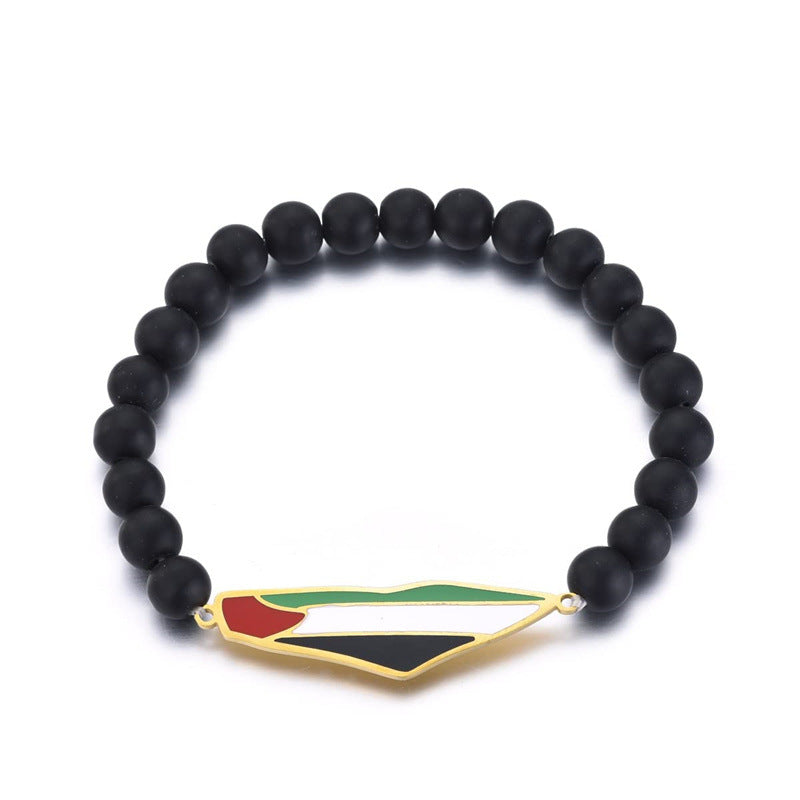 Palestine National Flag Black Bracelet and Hand Rope