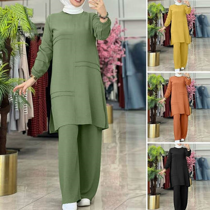 Modest Daily Islamic Midi Two-Piece Dress Set