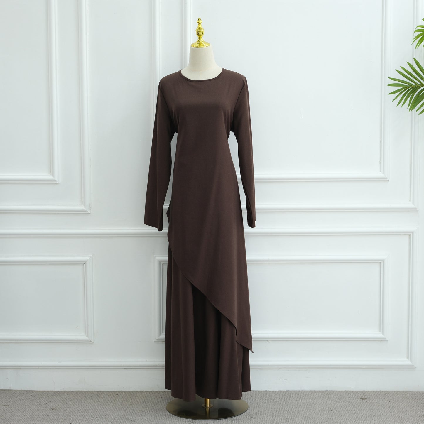 Elegant Asymmetric Top and A-Line Maxi Skirt Two-Piece Set