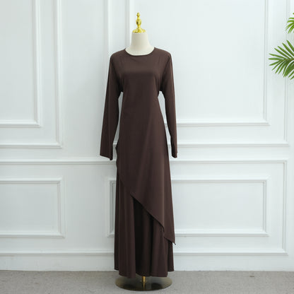 Elegant Asymmetric Top and A-Line Maxi Skirt Two-Piece Set