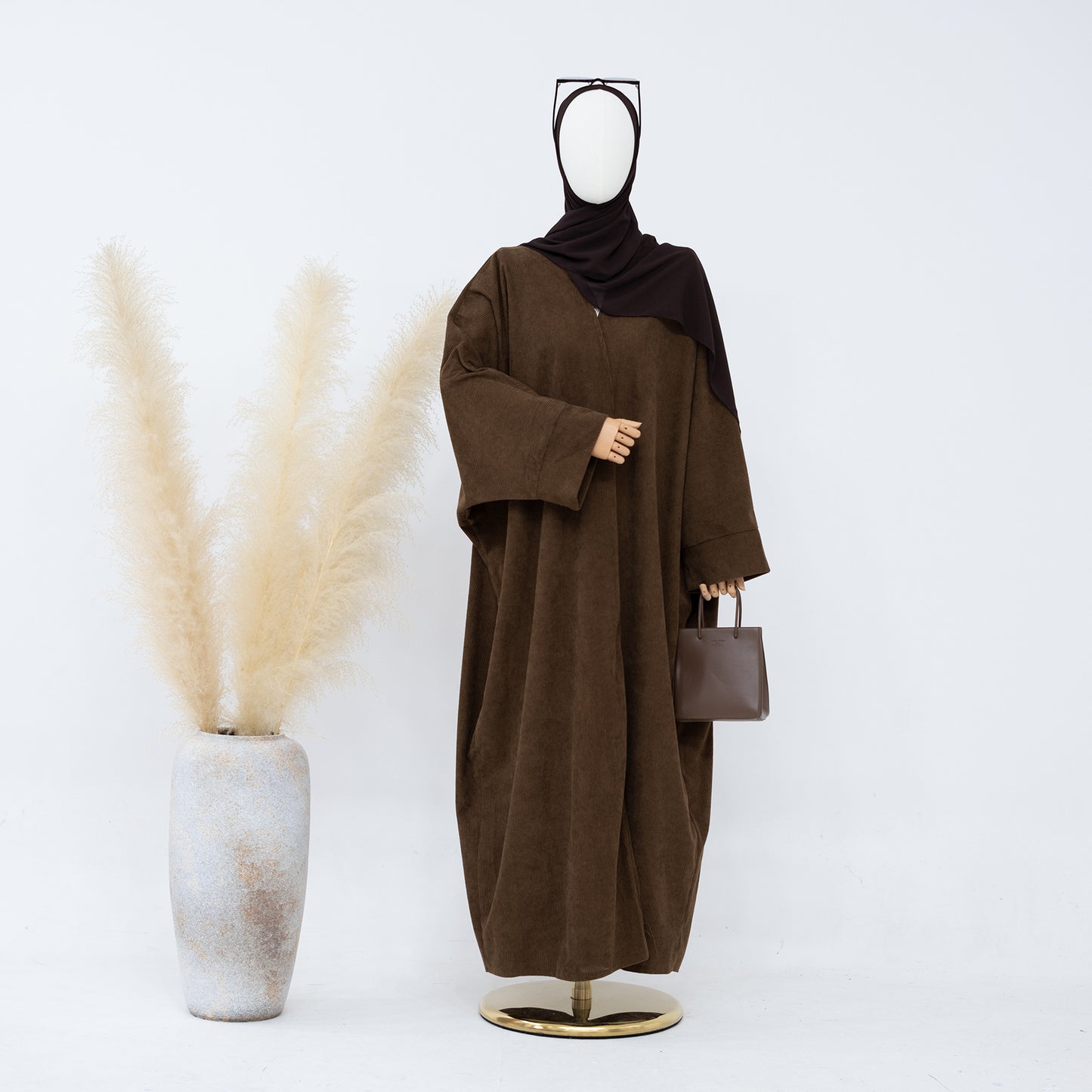 Classic Solid Color Irregular Hem Modest Maxi Dress