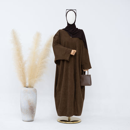 Classic Solid Color Irregular Hem Modest Maxi Dress