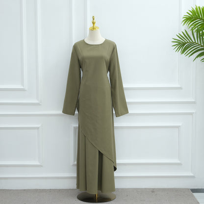 Elegant Asymmetric Top and A-Line Maxi Skirt Two-Piece Set