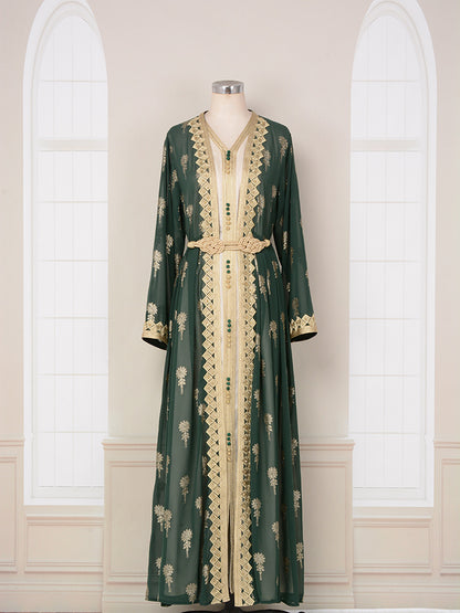 Women's Embroidered Cardigan Vest Two-piece Dress