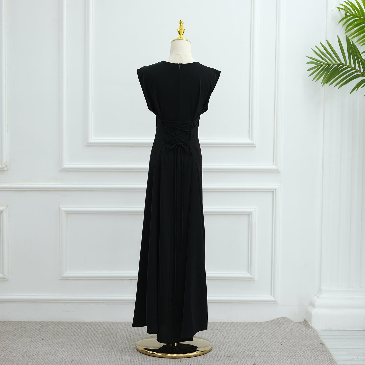 Embroidered Cardigan Abaya with Floral Sleeve Detail