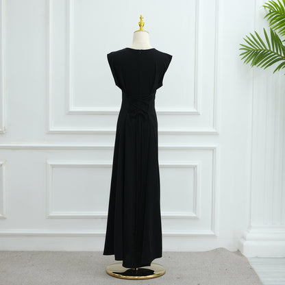 Embroidered Cardigan Abaya with Floral Sleeve Detail