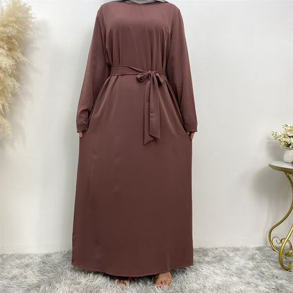Women's Solid Lace-up Dresses