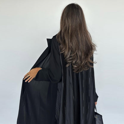 Women's Fashionable Black Robe Open Abaya