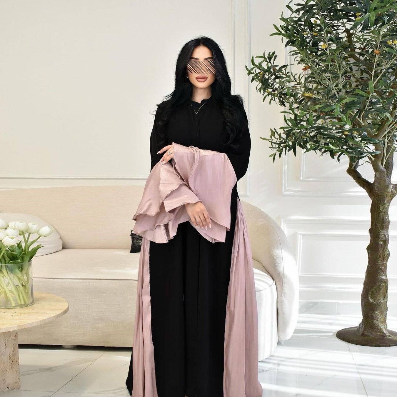 Women's Cardigan Ruffled Sleeve Dress