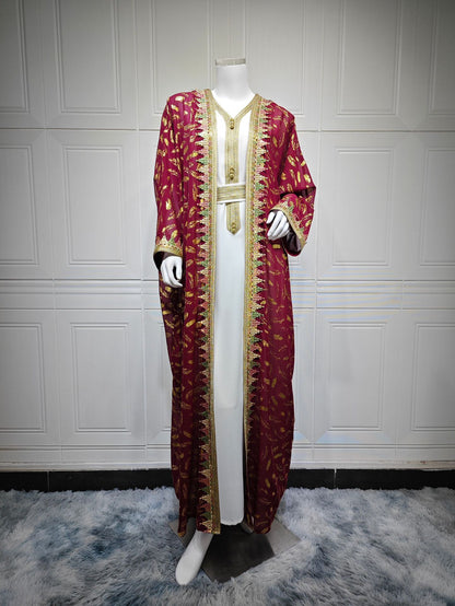 Women's Chiffon Plus-size Cardigan Long Skirt Three-piece Set