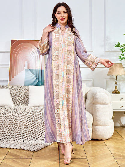 Women's Embroidered Sequin Evening Dress