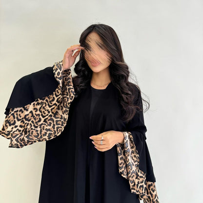 Trendy Wide Sleeve Open Abaya Dress
