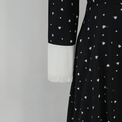 Women's Printed Black Abaya Dress