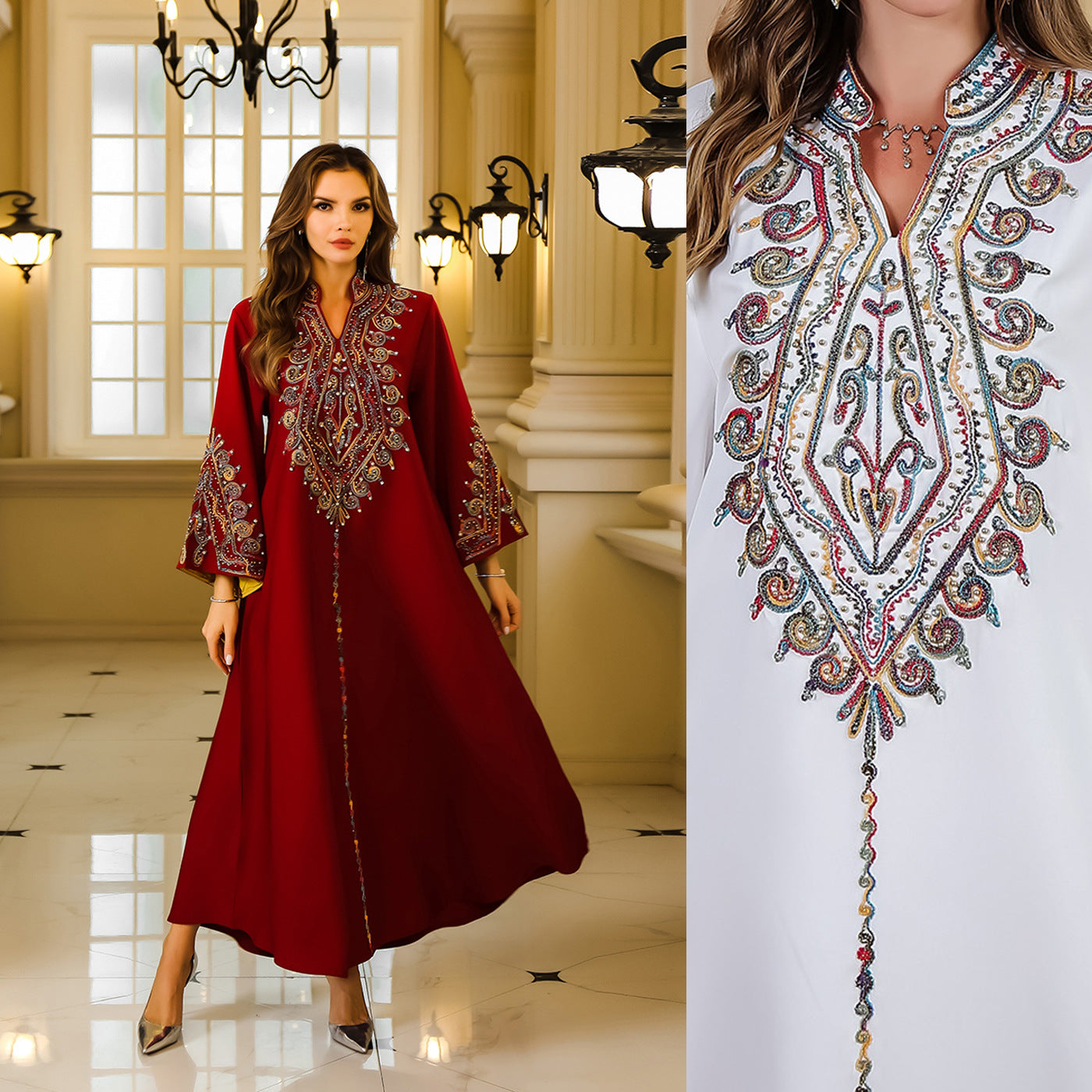 Women's Rope Embroidered Party Dress