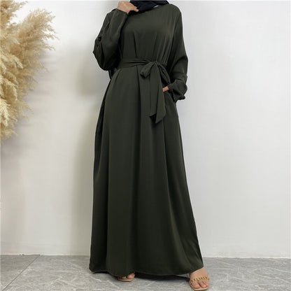 Women's Solid Lace-up Dresses