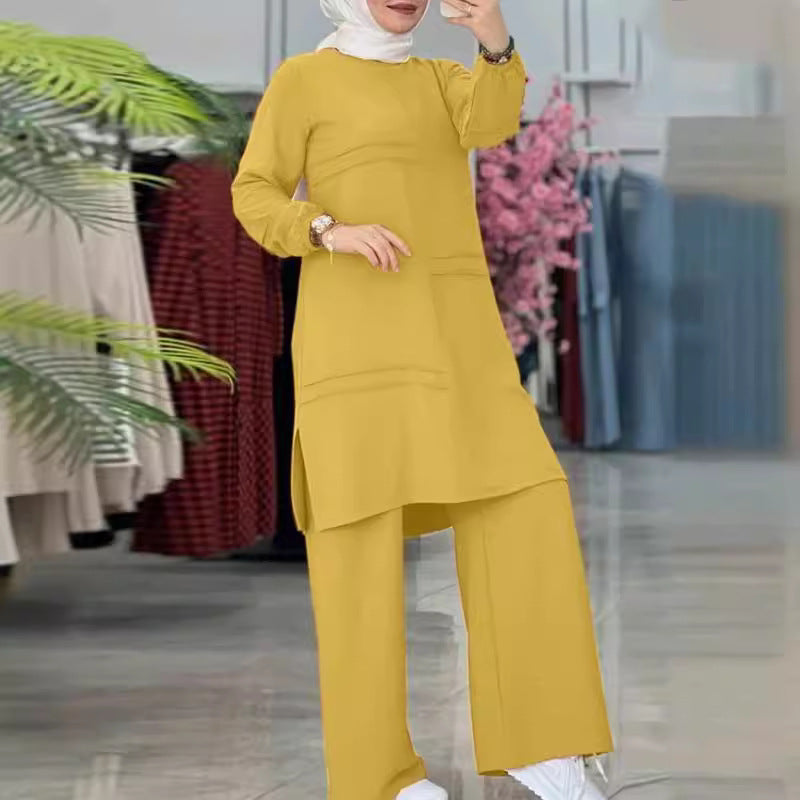 Modest Daily Islamic Midi Two-Piece Dress Set