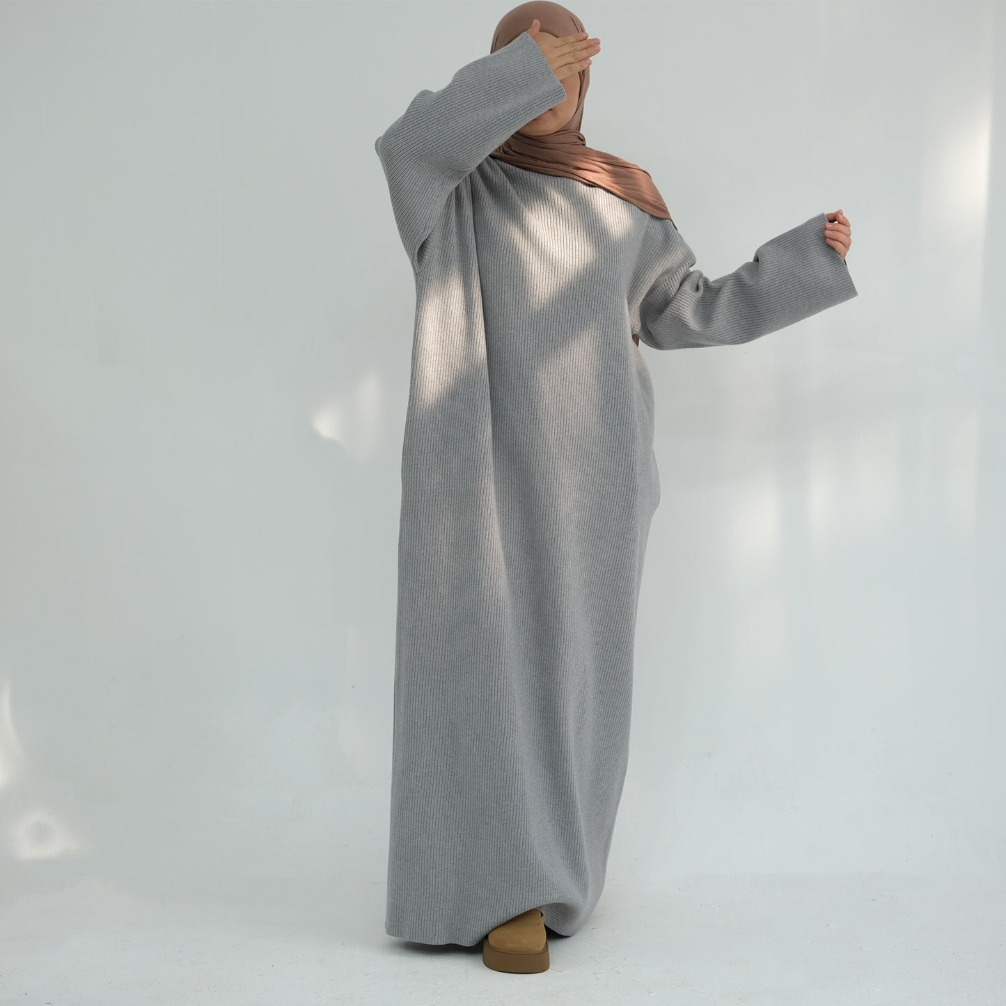Padded Soft Knitted Loose-fitting Sweater Dress