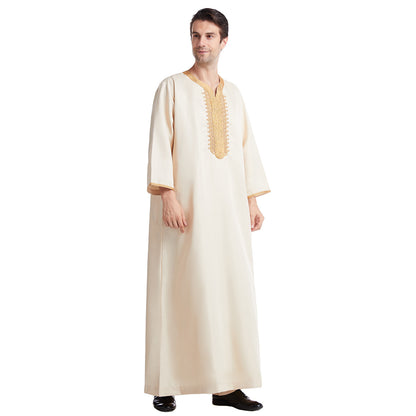 Men's Eight-quarter Sleeved Embroidered Robe