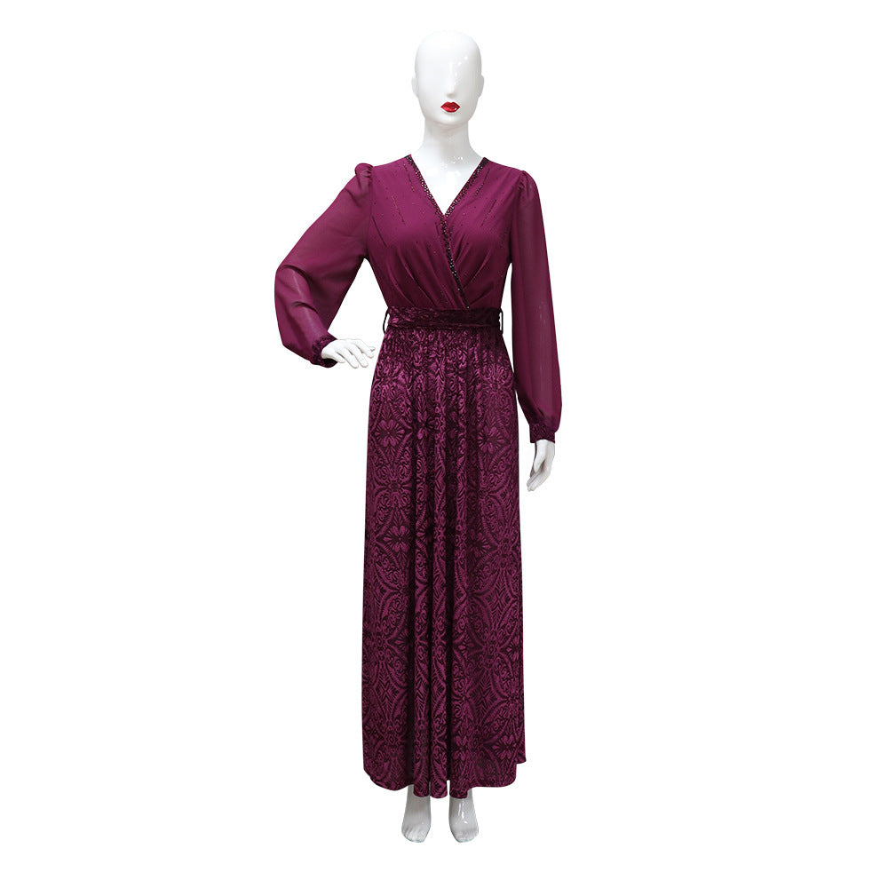 Women's Chiffon Hot Diamond Party Dress