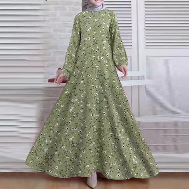 Women's Vintage Long-sleeved Loose Dress