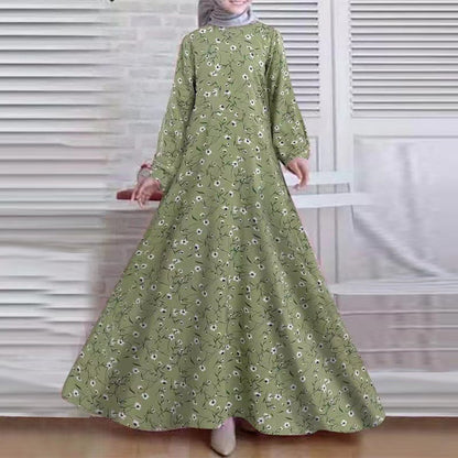 Women's Vintage Long-sleeved Loose Dress