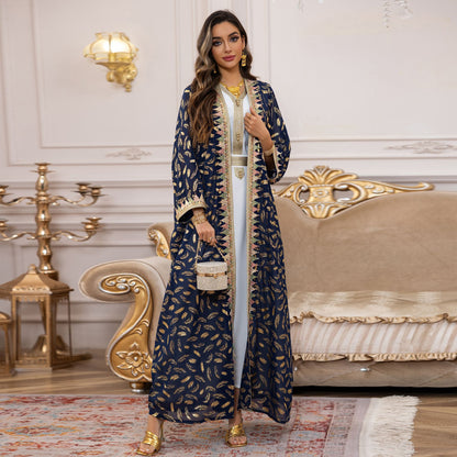 Women's Chiffon Plus-size Cardigan Long Skirt Three-piece Set