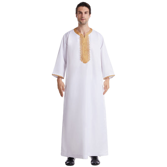Men's Eight-quarter Sleeved Embroidered Robe