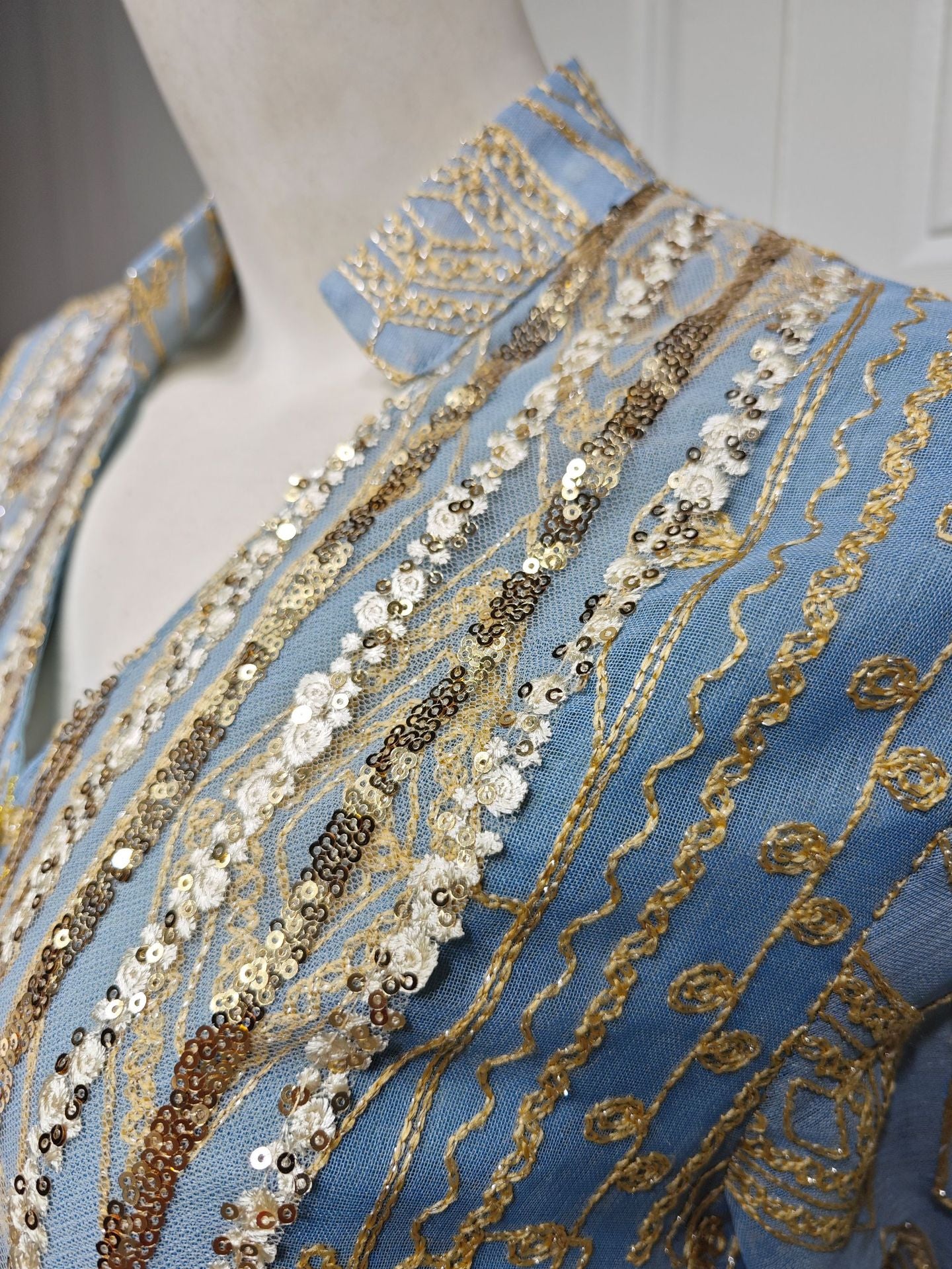 Mesh Embroidered Sequins Patchwork Dress