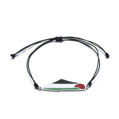 Palestine National Flag Black Bracelet and Hand Rope