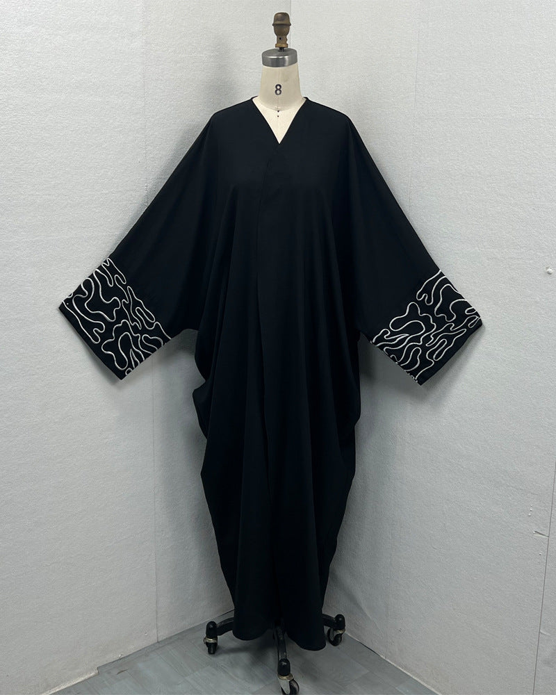 Embroidered Long Sleeve Robe